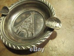 EXTRA OLD PAWN Fred Harvey Era Navajo Sterling Silver TEEPEE Ash Tray