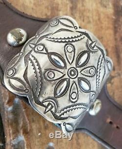 Early Fred Harvey Design Silver Ketoh Bow Guard bracelet By BUFFALO Santa Fe
