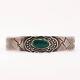 Early Fred Harvey Sterling Green Turquoise Stamps Whirling Logs Cuff Bracelet 6