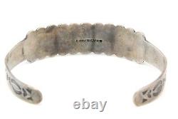 Early Navajo Cerrillos Turquoise Bracelet Fred Harvey Era Coin Silver Rare Pawn