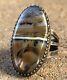 Early Navajo Fred Harvey Era Sterling Silver Petrified Wood Agate Ring
