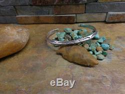 Early Navajo Silver Ingot Carinated Stamped Cuff Native Old Pawn Fred Harvey Era