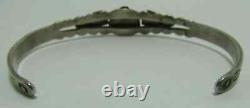 Early Vintage Fred Harvey Era Navajo Sterling Silver Turquoise Bracelet 7