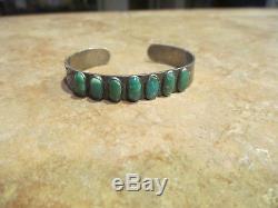 Exquisite OLD Fred Harvey Era Navajo Sterling Silver Turquoise ROW Bracelet