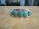 Exquisite Old Fred Harvey Era Navajo Sterling Silver Turquoise Row Bracelet