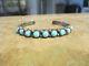 Extra Fine Old Fred Harvey Era Navajo Sterling Silver Turquoise Row Bracelet