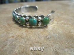 FABULOUS Old Fred Harvey Era Navajo Sterling Silver EIGHT TURQUOISE Row Bracelet