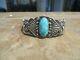 Fine Old Fred Harvey Era Navajo Indian Handmade Coin Silver Turquoise Bracelet