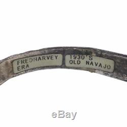 FRED HARVEY 30s NAVAJO Navajo Turquoise Vintage Bangle Bracelet Silver