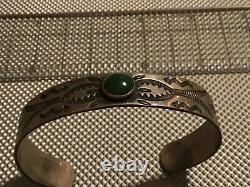 FRED HARVEY ERA Navajo WHIRLING LOG Turquoise Sterling Silver Cuff Bracelet