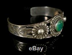 FRED HARVEY ERA Old Pawn Navajo TURQUOISE Sterling Silver CUFF Bracelet