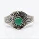 Fred Harvey Era Sterling Silver Green Turquoise Arrow Ring (size 8)