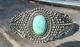 Fred Harvey Era Sterling Silver Arrow Navajo Indian Cuff Turquoise 36.1 Grams