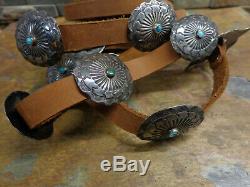 Fits All! Navajo Turquoise Silver Concho Belt Buckle Native Old Pawn Fred Harvey