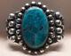 Fred Harvey Blue Pyrite Turquoise Sterling Silver Cuff Bracelet 63 Grams