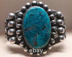 Fred Harvey Blue Pyrite Turquoise Sterling Silver cuff bracelet 63 grams