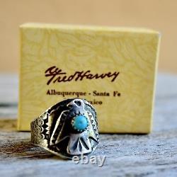 Fred Harvey Cigar Band Ring Size 8.5 Thunderbird Coin Silver Mens Old Pawn