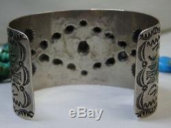 Fred Harvey Era 1&5/8Wide 51g NAVAJO Repousse Coin SILVER ThunderBird CUFF