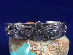 Fred Harvey Era Bell Trading Post Navajo Silver Cuff Bracelet