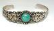 Fred Harvey Era Bracelet Navajo Sterling Turquoise Arrows Design Cuff Old Pawn