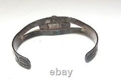 Fred Harvey Era Bracelet Navajo Sterling Turquoise Stacker Cuff Old Pawn