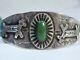 Fred Harvey Era Hopi Natural Cerrillos Turquouise Sterling Silver Horse Cuff