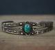 Fred Harvey Era Ingot Navajo Sterling Silver Green Turquoise Bracelet
