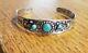 Fred Harvey Era Ladies Turquoise Cuff Bracelet With Stampwork