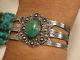 Fred Harvey Era Native American Natural Nevada Turquoise Sterling Silver Cuff