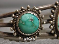 Fred Harvey Era NATIVE American Natural NEVADA TURQUOISE STERLING Silver CUFF