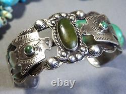 Fred Harvey Era NAVAJO Cerrillos TURQUOISE Sterling Silver THUNDERBIRD Bracelet