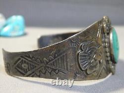 Fred Harvey Era NAVAJO Cerrillos TURQUOISE Sterling Silver THUNDERBIRD Bracelet