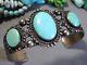 Fred Harvey Era Navajo Natural Blue Gem Turquoise Sterling Silver 36g Bracelet