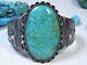 Fred Harvey Era Navajo Natural Cerrillos Turquoise Sterling Silver 54g Cuff