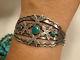 Fred Harvey Era Navajo Natural Nevada Turquoise Sterling Silver Cuff Friendship