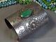 Fred Harvey Era Navajo Natural Usa Turquoise Repousse Silver 3+wide 100g Cuff