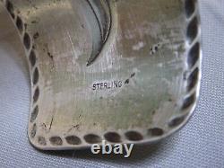 Fred Harvey Era NAVAJO Stamped Repousse STERLING Silver 1.75high CUFF Bracelet