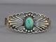 Fred Harvey Era Native American Indian Handmade Coin Silver Bracelet Turquoise
