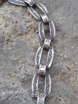 Fred Harvey Era Native American Navajo Sterling Silver Link Bracelet