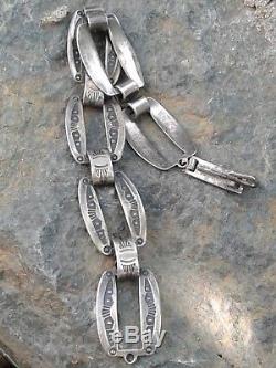 Fred Harvey Era Native American Navajo Sterling Silver Link Bracelet