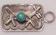 Fred Harvey Era Native American Navajo Sterling Silver Turquoise Dog Tag Pendant