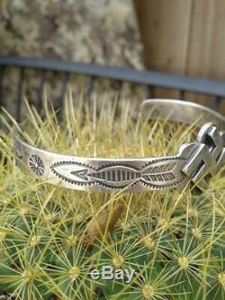 Fred Harvey Era Native American Navajo Sterling Silver Whirling Log Bracelet