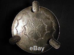 Fred Harvey Era Native American Sterling Silver Ashtray Great Stamp Work 29g