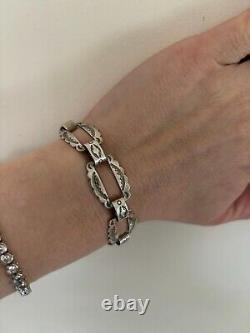 Fred Harvey Era Native American Sterling Silver Link chain bracelet