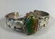 Fred Harvey Era Native American Sterling Silver & Turquoise Cuff Bracelet