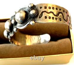 Fred Harvey Era Navajo Sterling Silver Dome Bracelet Old Unsigned