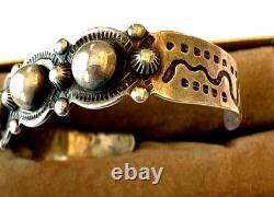 Fred Harvey Era Navajo Sterling Silver Dome Bracelet Old Unsigned