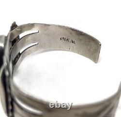 Fred Harvey Era Navajo Sterling Silver Native American Green Turquoise Cuff