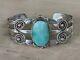 Fred Harvey Era Navajo Sterling Silver Turquoise Thunderbird Bracelet