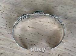 Fred Harvey Era Navajo Sterling Silver Turquoise Thunderbird Bracelet